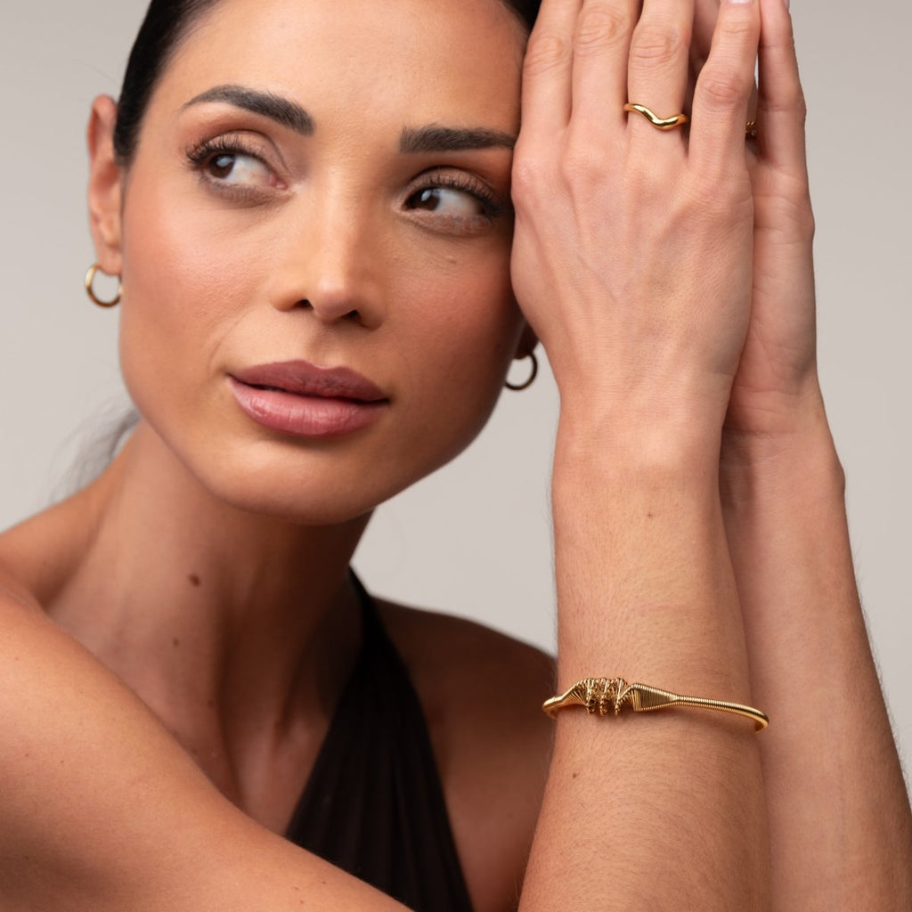 Bracelete Wave Banhado em Ouro 18K