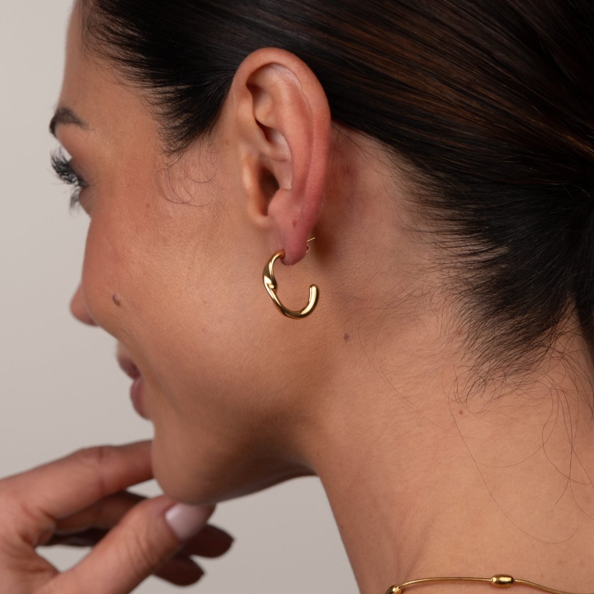 Brinco Argola Luci Banhado em Ouro 18k