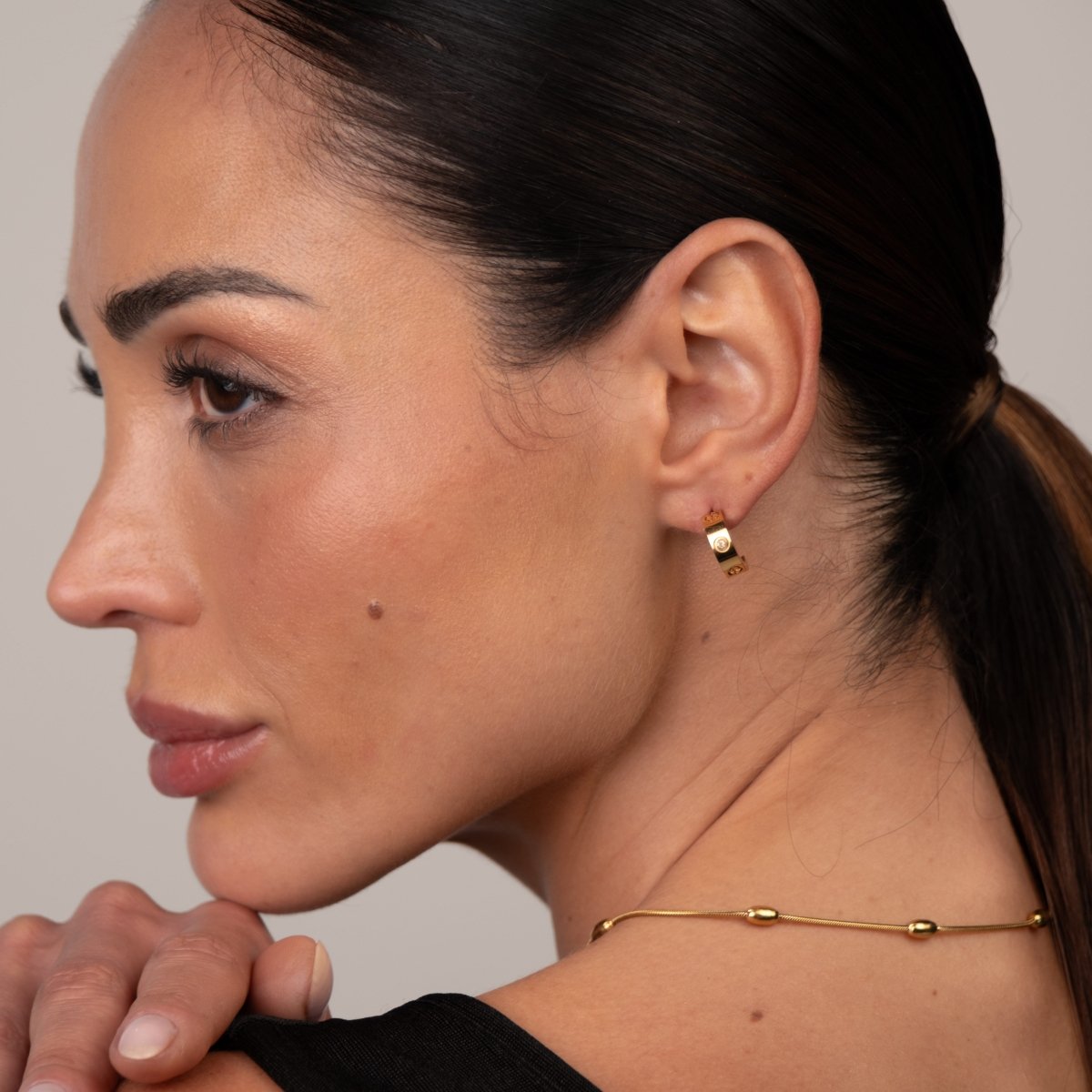 Brinco Argola Twist Banhado em Ouro 18K