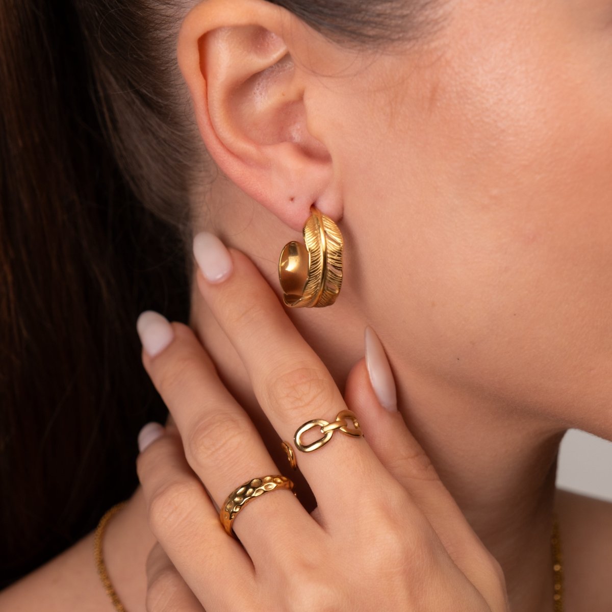 Brinco de Argola Atena Banhado em Ouro 18K