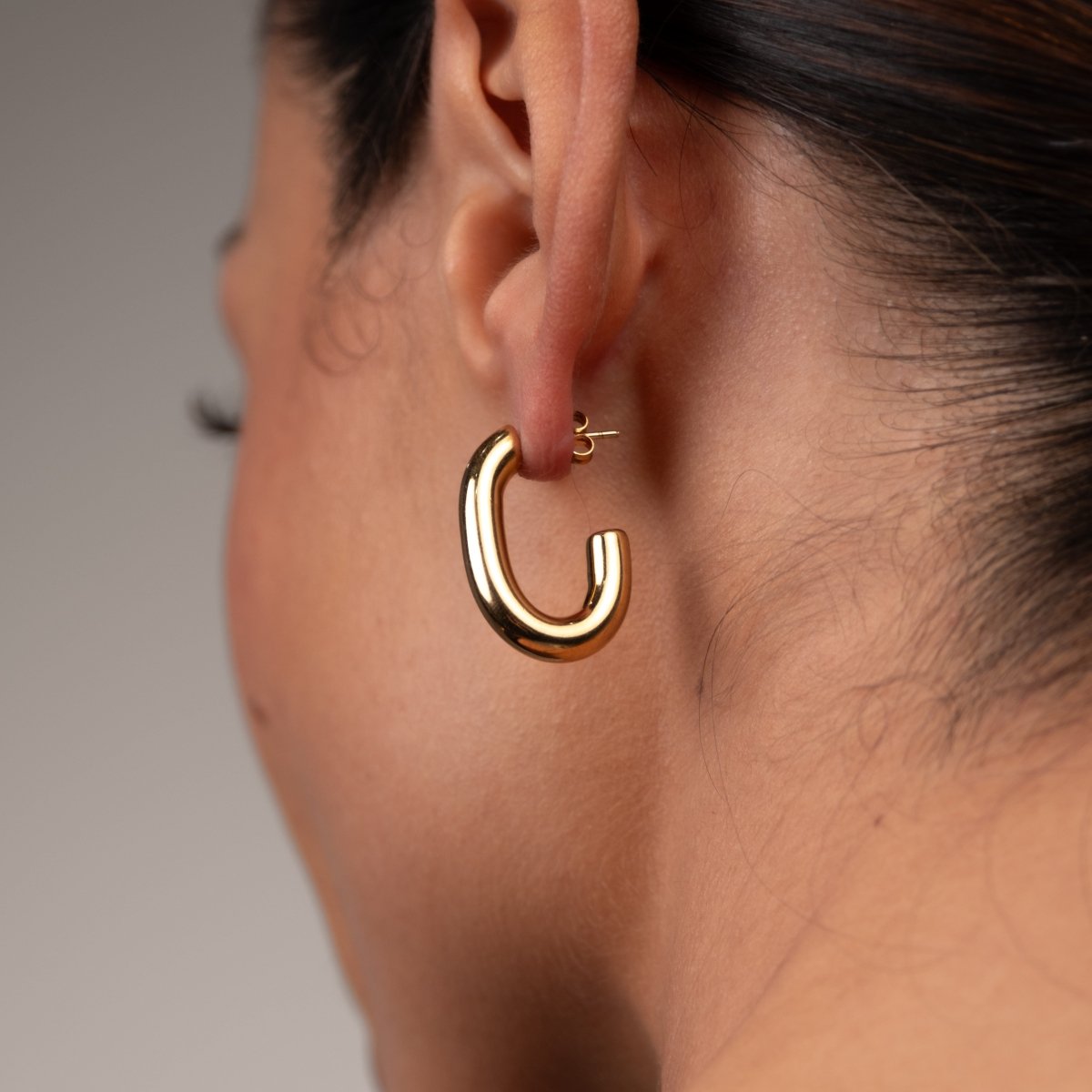 Brinco de Argola Isabella Malha Banhado em Ouro 18K