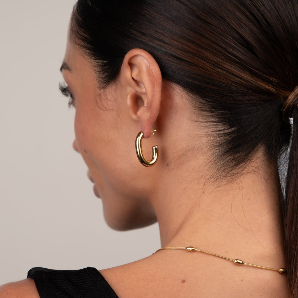 Brinco de Argola Isabella Malha Banhado em Ouro 18K