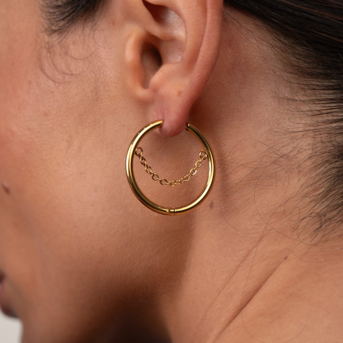 Brinco de Argola Pipa Banhado em Ouro 18K