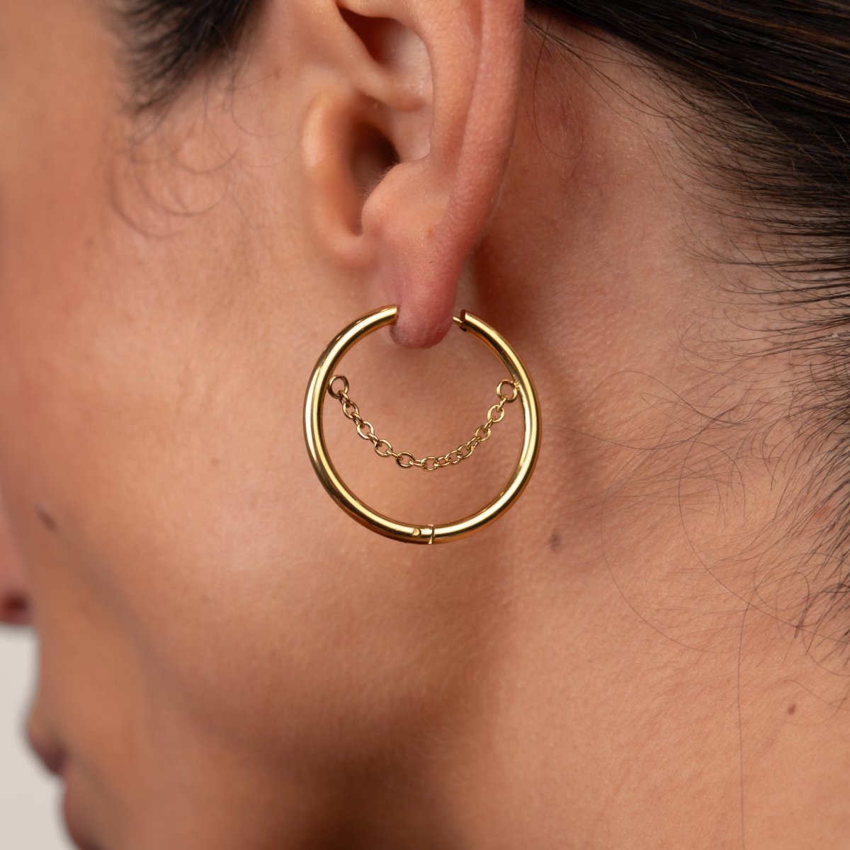 Brinco de Argola Pipa Banhado em Ouro 18K