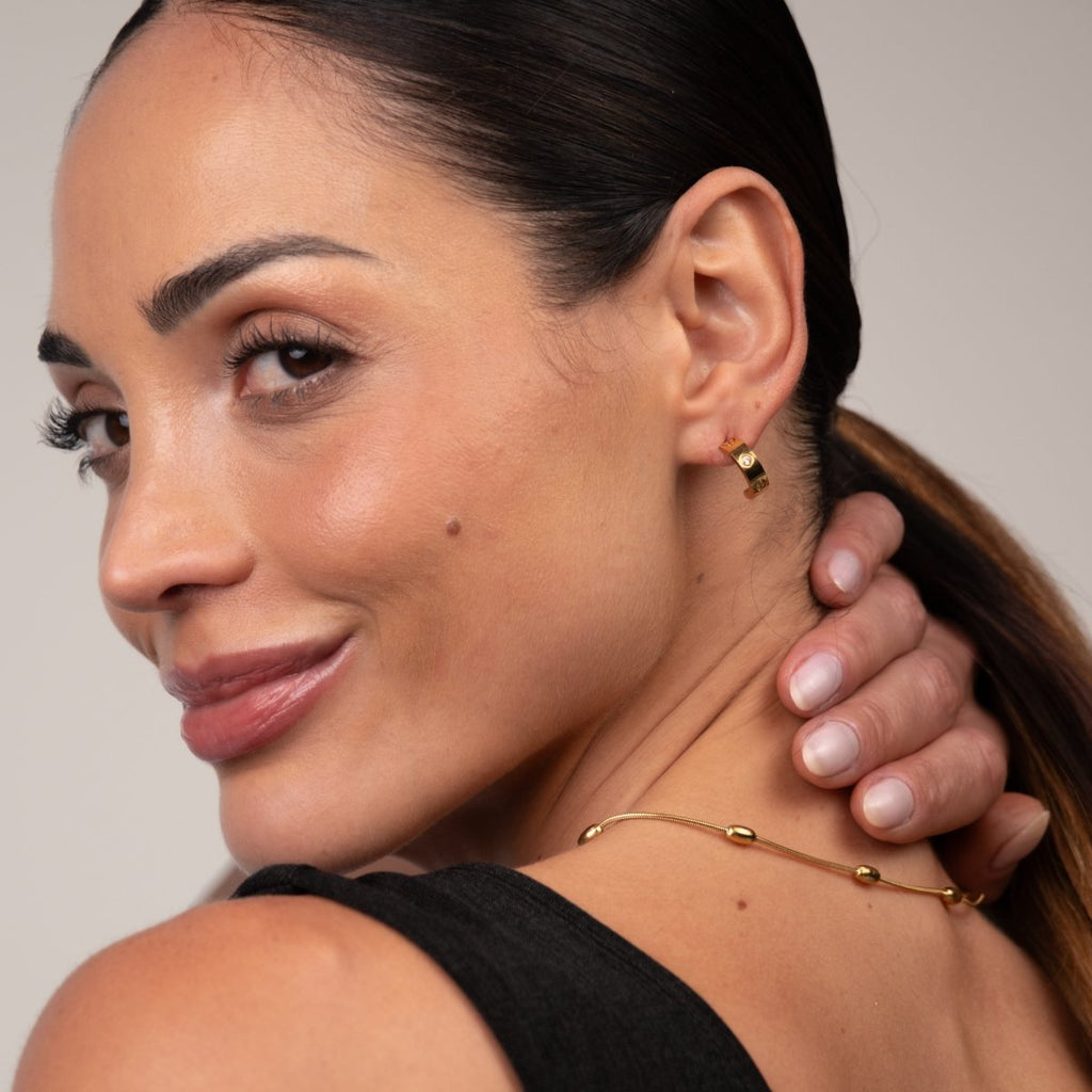 Brinco de Argola Twist Banhado em Ouro 18K