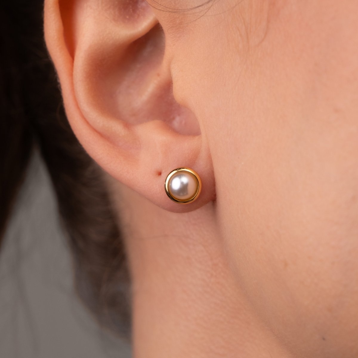 Brinco Pérola Solitária Banhado em Ouro 18K