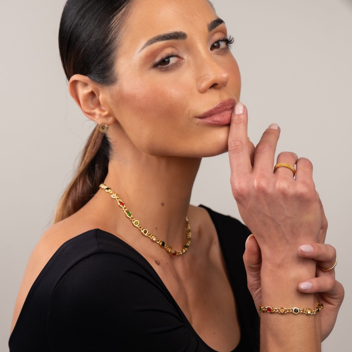 Brinco Rainbow Banhado em Ouro 18k