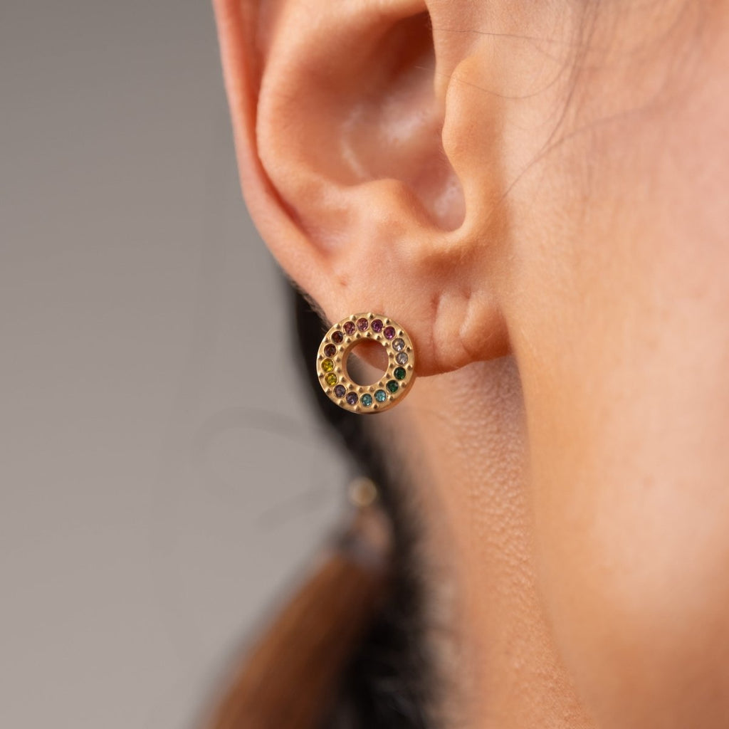 Brinco Rainbow Banhado em Ouro 18k