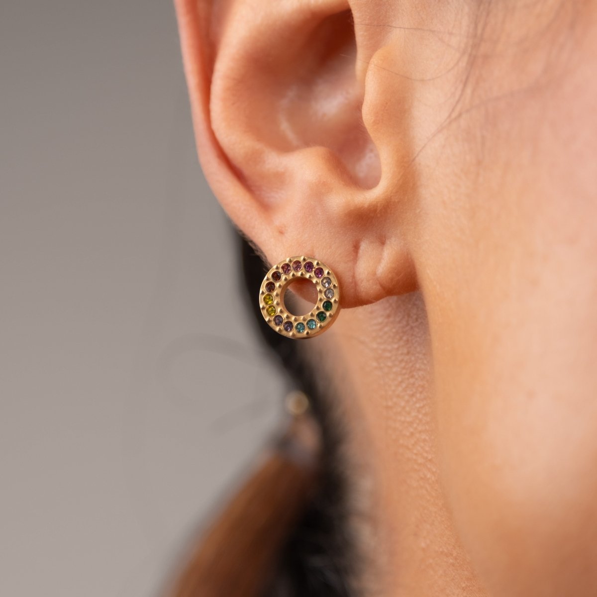 Brinco Rainbow Banhado em Ouro 18k