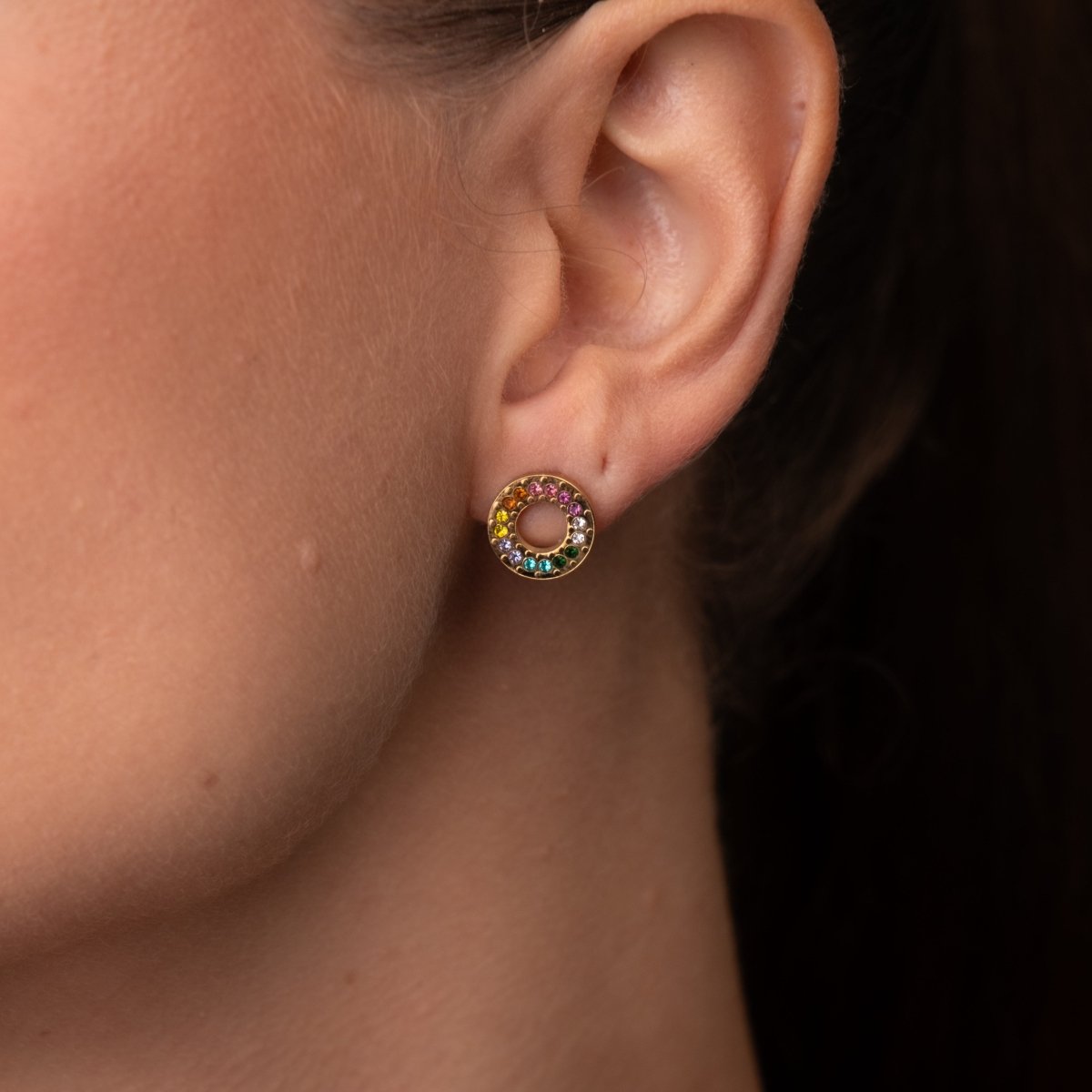 Brinco Rainbow Banhado em Ouro 18k