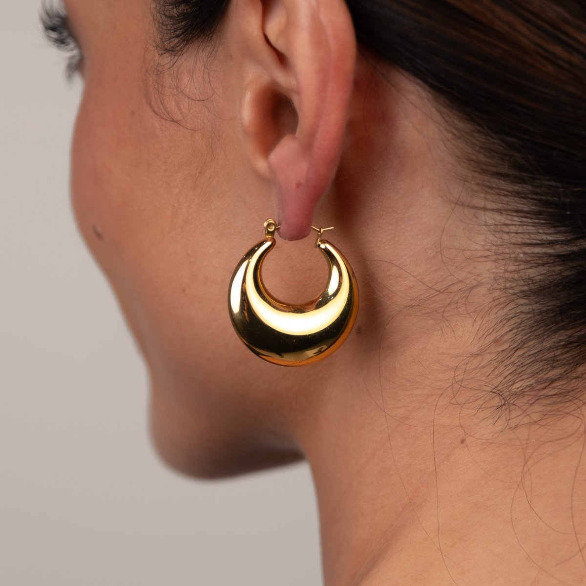 Brincos de Argola Bold Eva Banhado em Ouro 18k