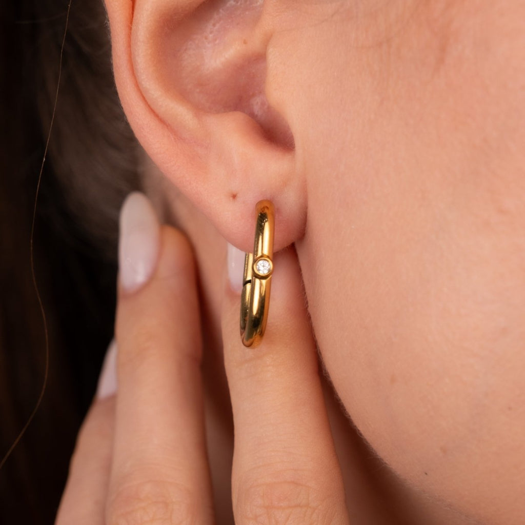 Brincos de Argola Shine Banhado em Ouro 18k