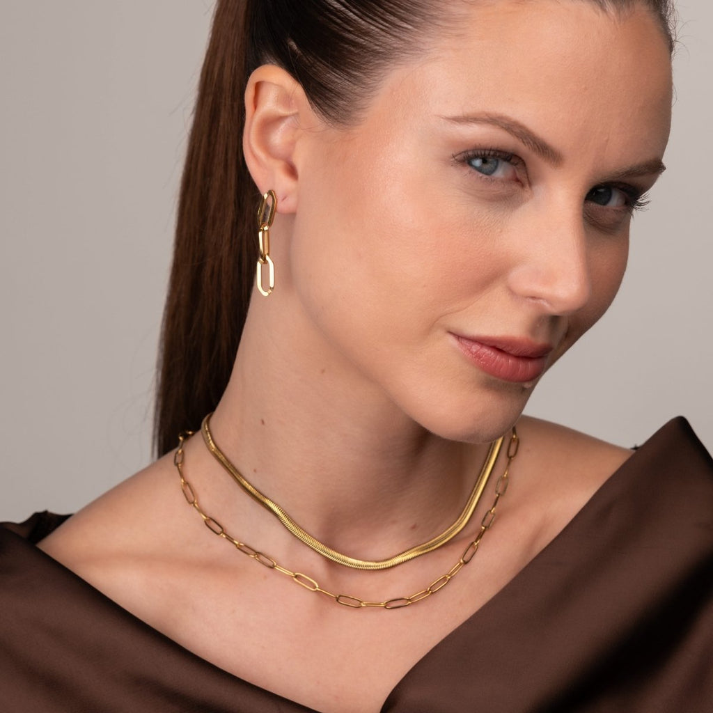 Brincos Pendentes Elo Banhado em Ouro 18k