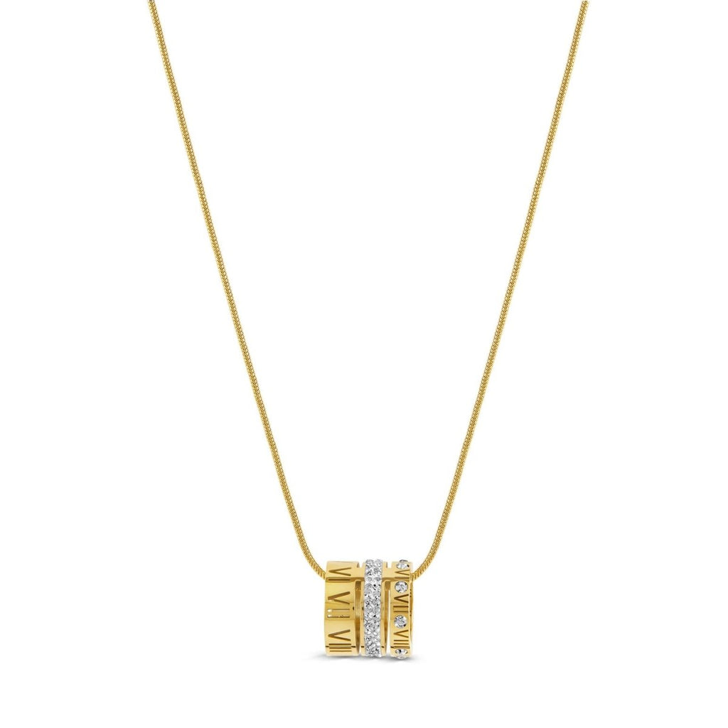 Colar Aro Triplo Algarismo Romano Banhado em Ouro 18k