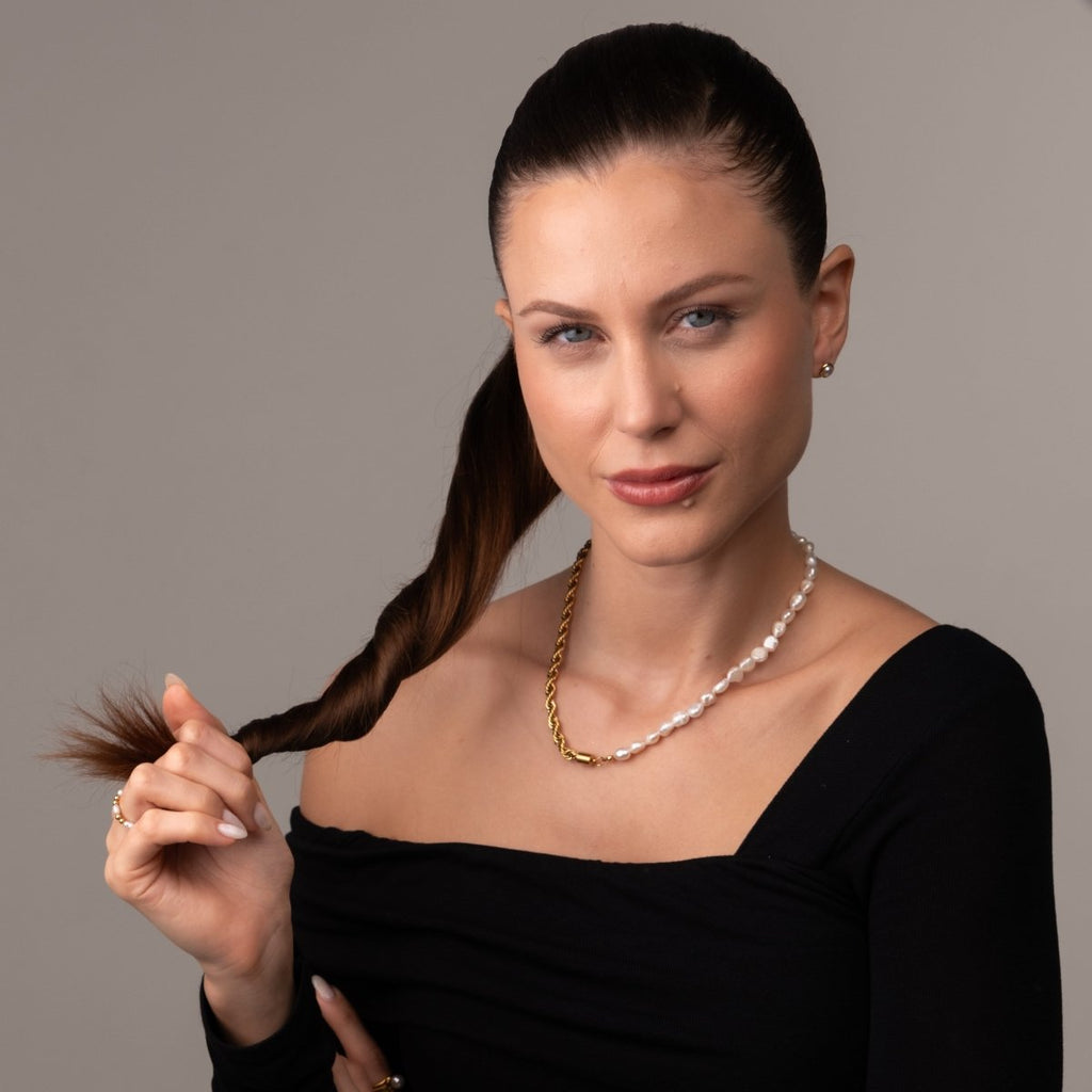 Colar Baiano Com Pérolas Banhado em Ouro 18k