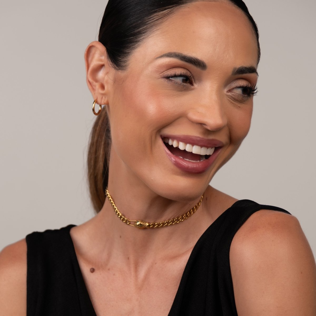 Colar Choker Serpente Banhado em Ouro 18K