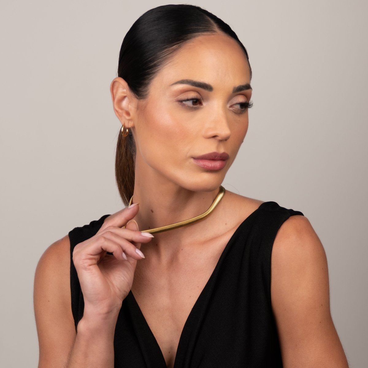 Colar Gargantilha Gaia Malha Banhado em Ouro 18k