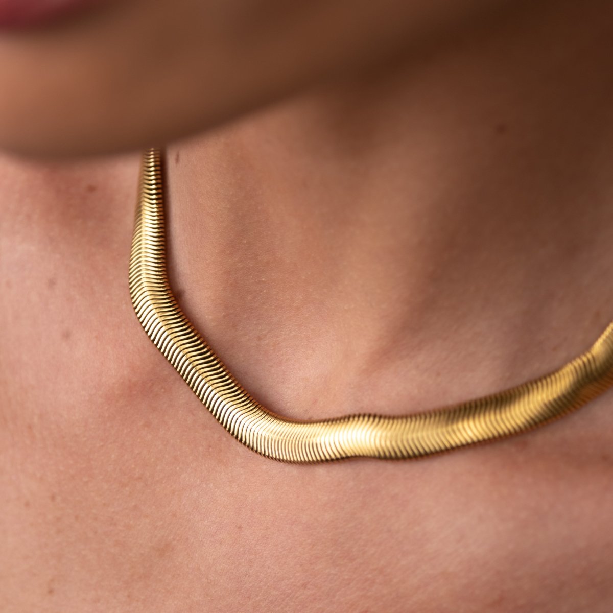 Colar Gargantilha Gaia Malha Banhado em Ouro 18k