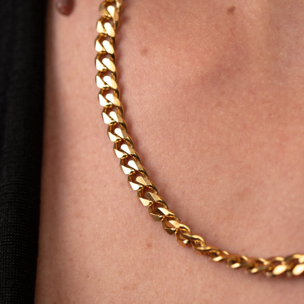 Colar Selenza Corrente Cubana Banhado em Ouro 18K