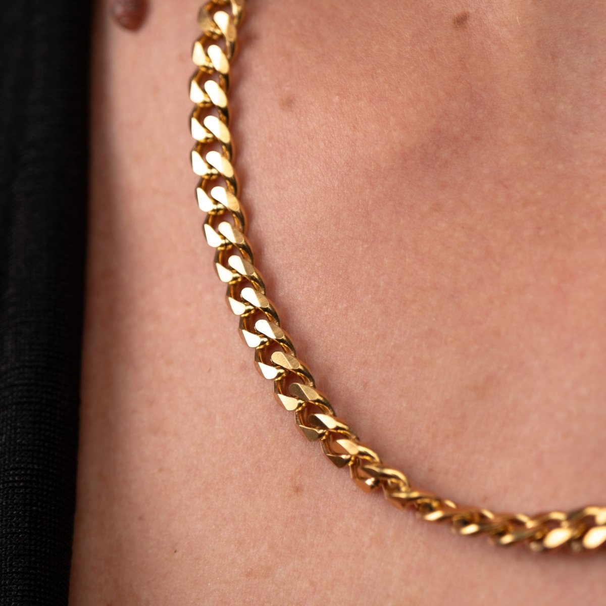 Colar Selenza Corrente Cubana Banhado em Ouro 18K