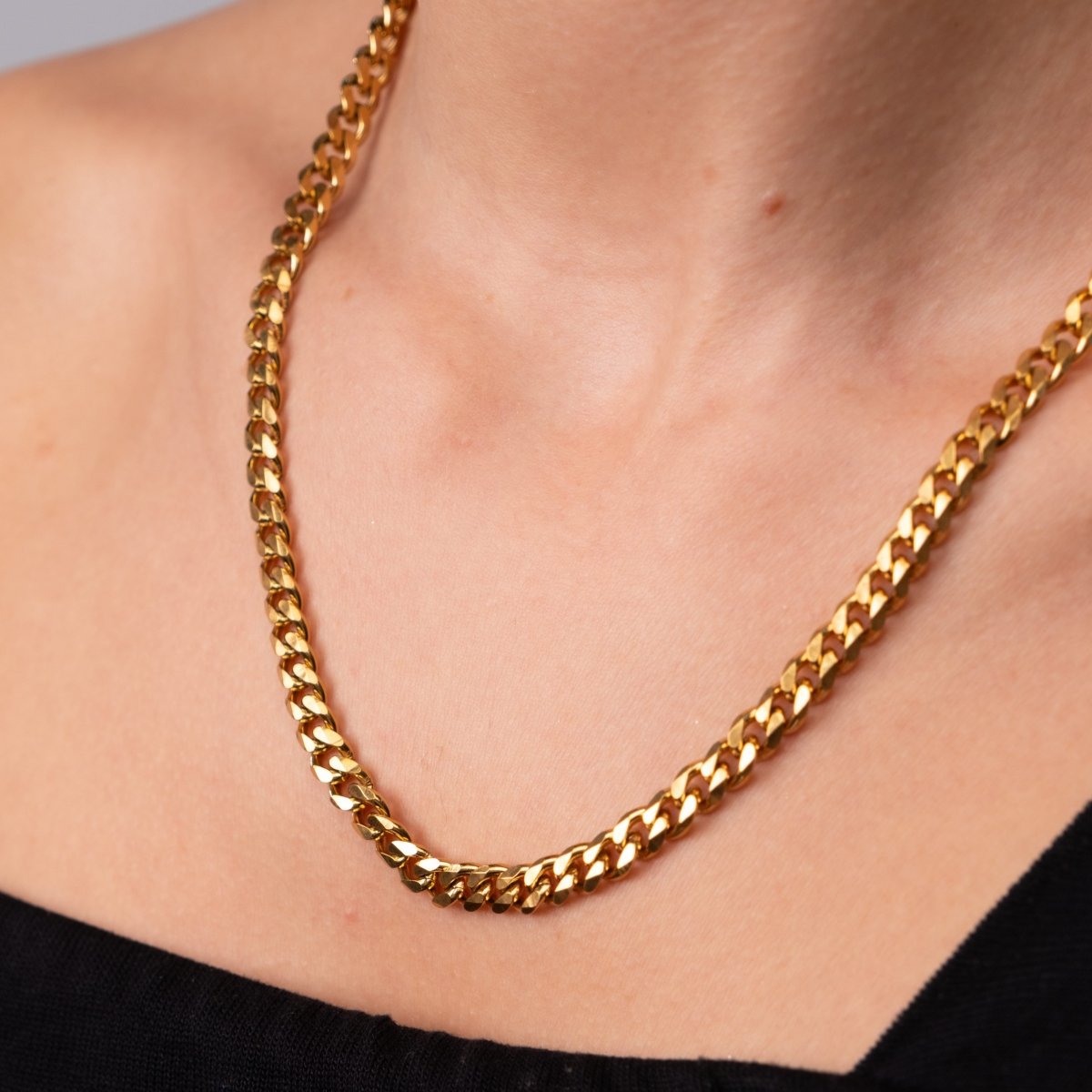 Colar Selenza Corrente Cubana Banhado em Ouro 18K