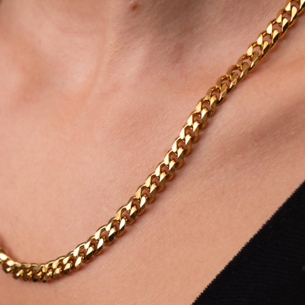 Colar Selenza Corrente Cubana Banhado em Ouro 18K