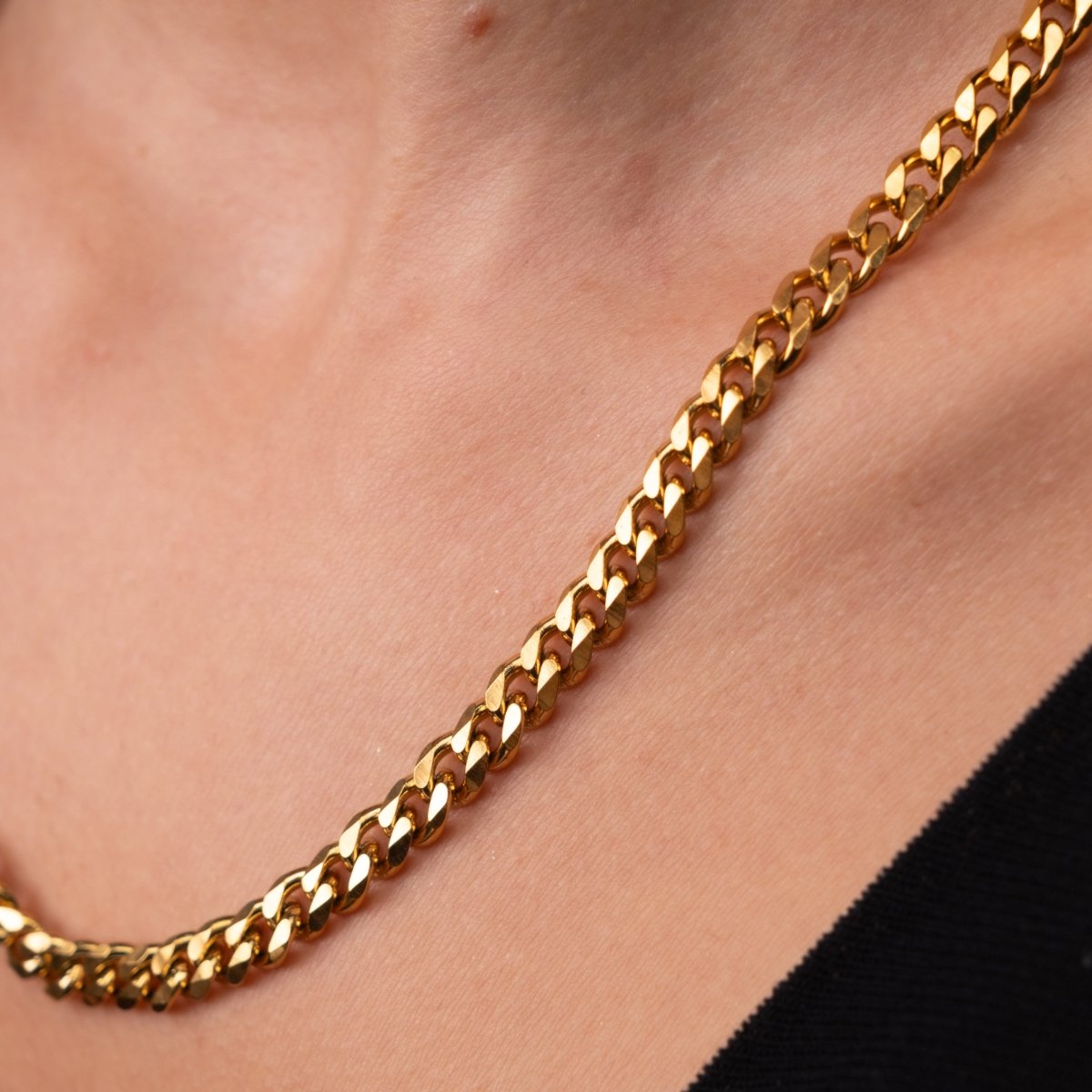 Colar Selenza Corrente Cubana Banhado em Ouro 18K