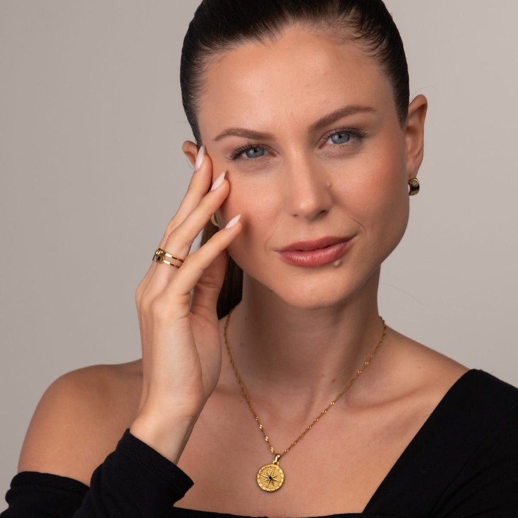 Colar Selenza Corrente Cubana Banhado em Ouro 18K