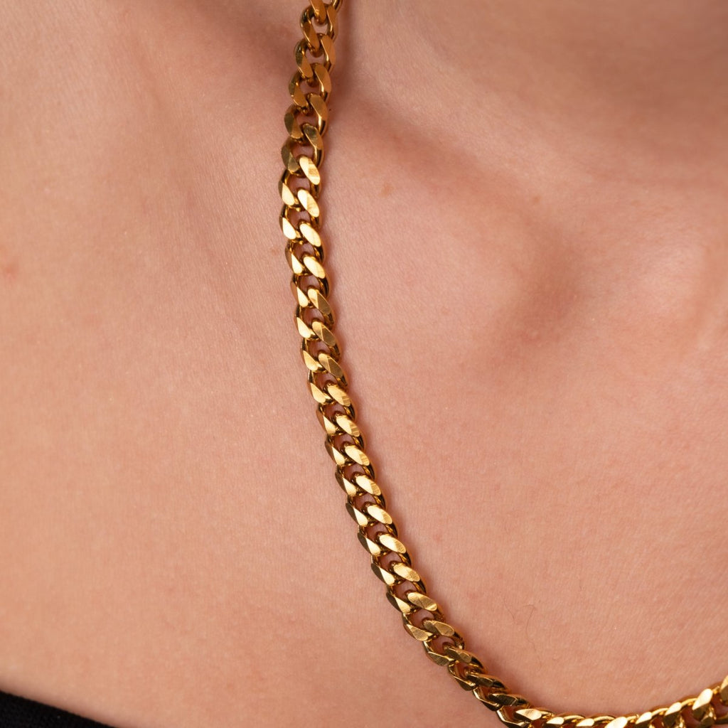 Colar Selenza Corrente Cubana Banhado em Ouro 18K