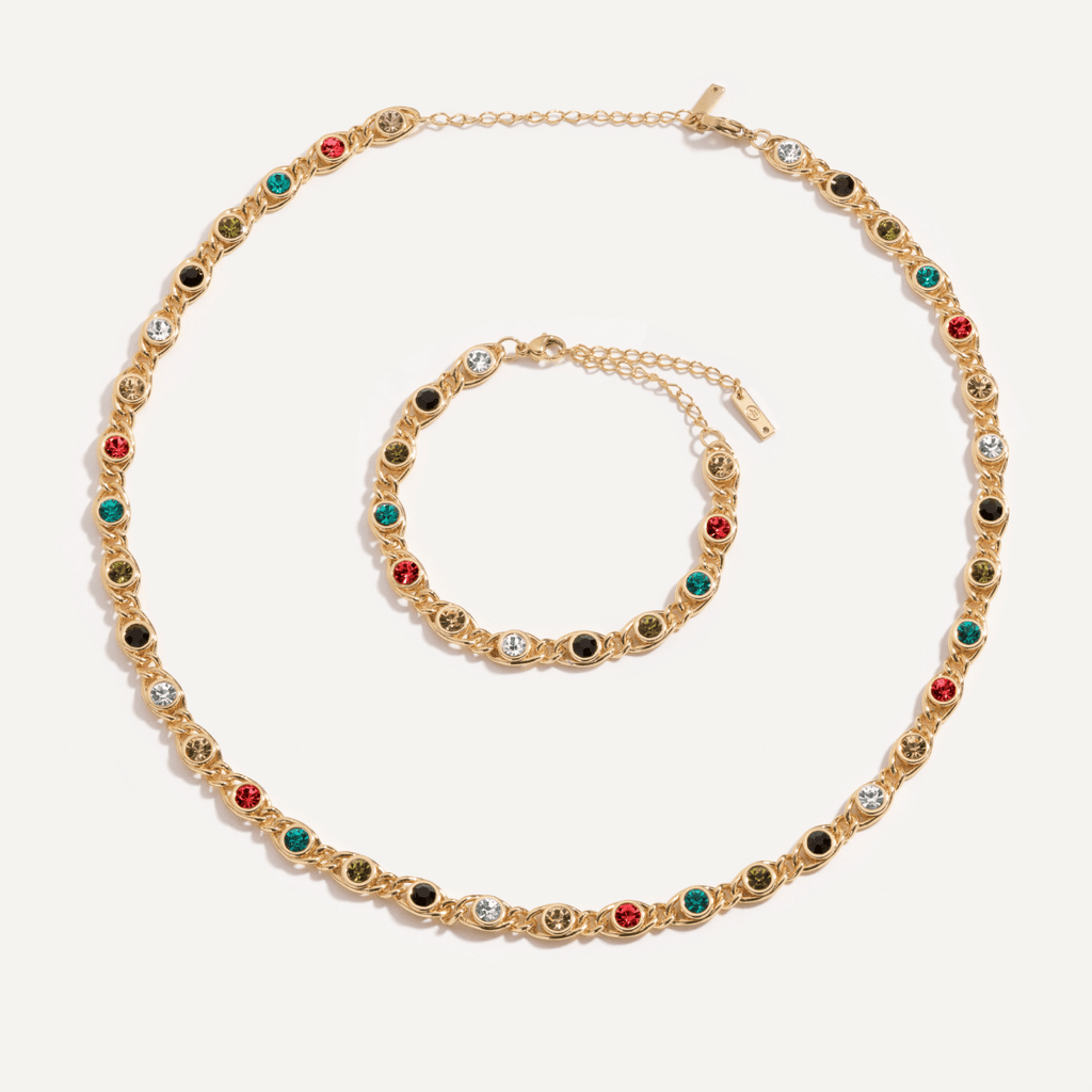 Conjunto Chloé Banhado em Ouro 18k