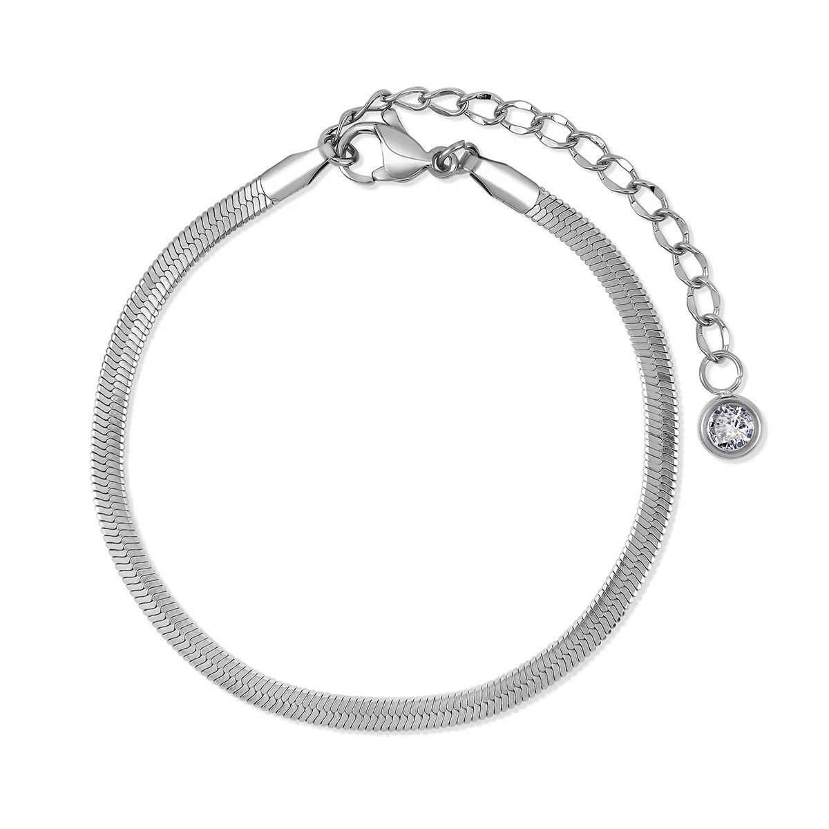 Kit Pulseiras Glamour Zircônias - Prata