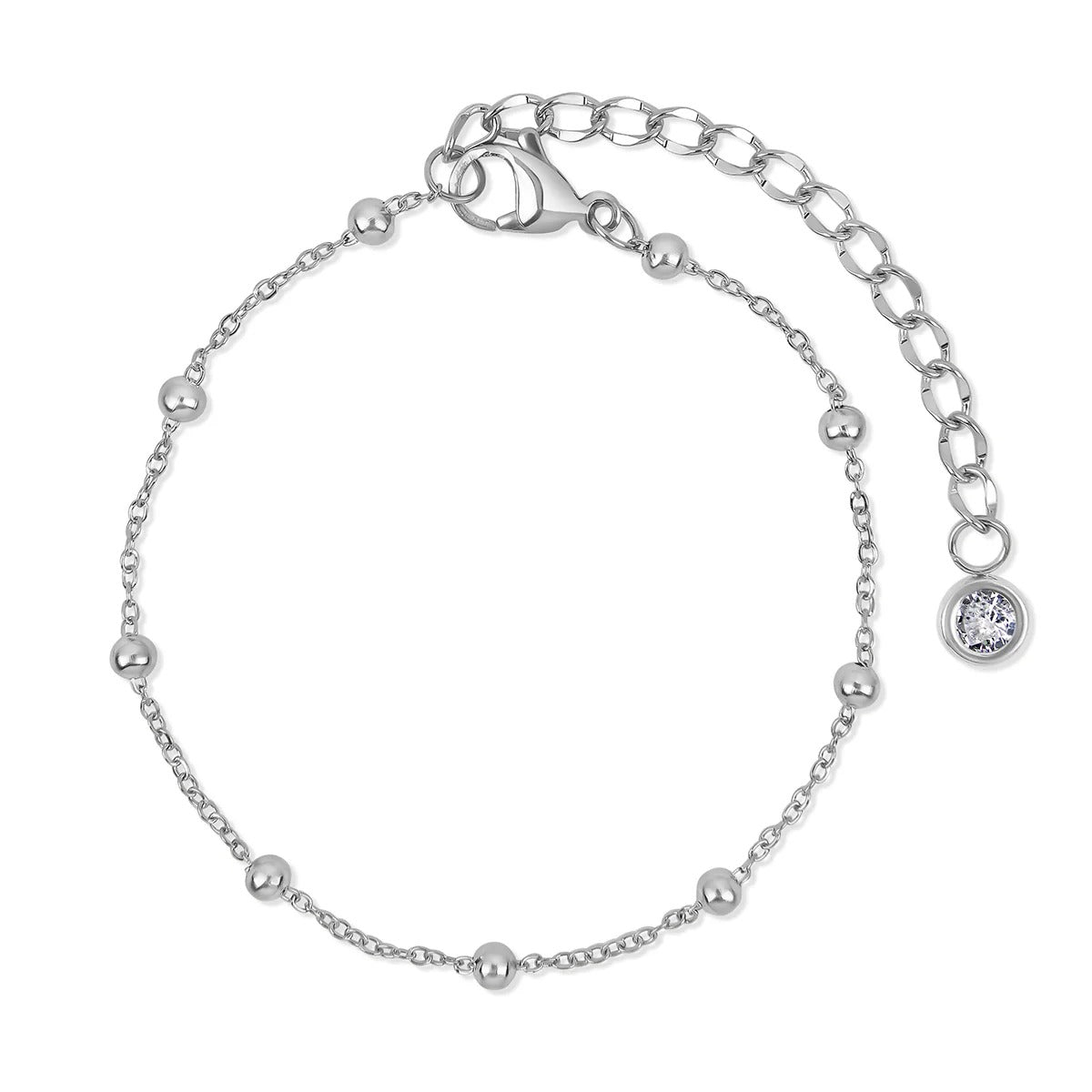 Kit Pulseiras Glamour Zircônias - Prata