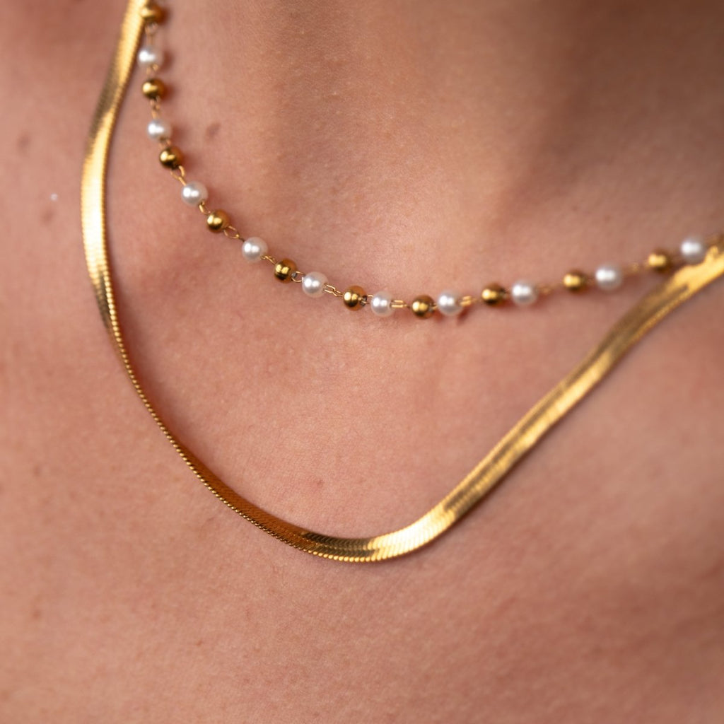 Mix de Colares Pérola Banhado em Ouro 18K