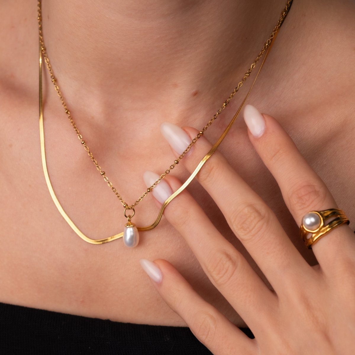 Mix Shine Colar Duplo Banhado em Ouro 18k
