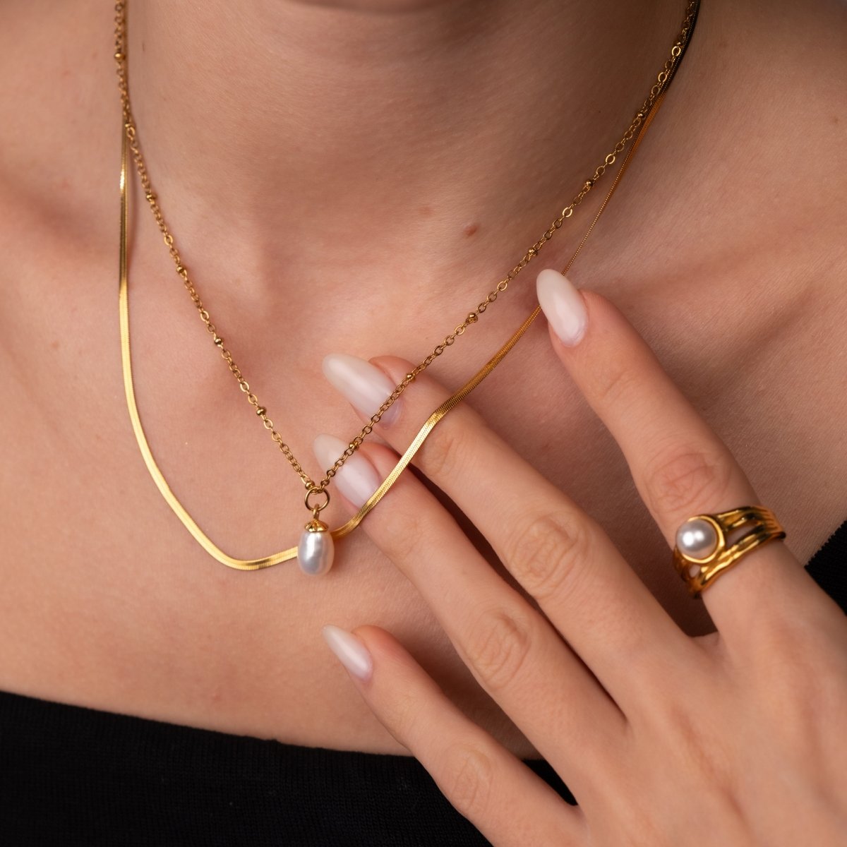 Mix Shine Colar Duplo Banhado em Ouro 18k