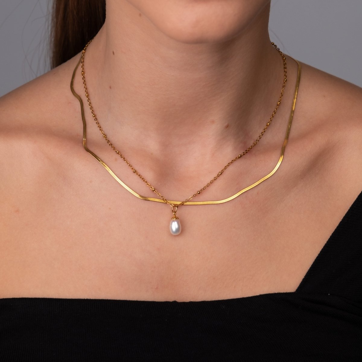 Mix Shine Colar Duplo Banhado em Ouro 18k