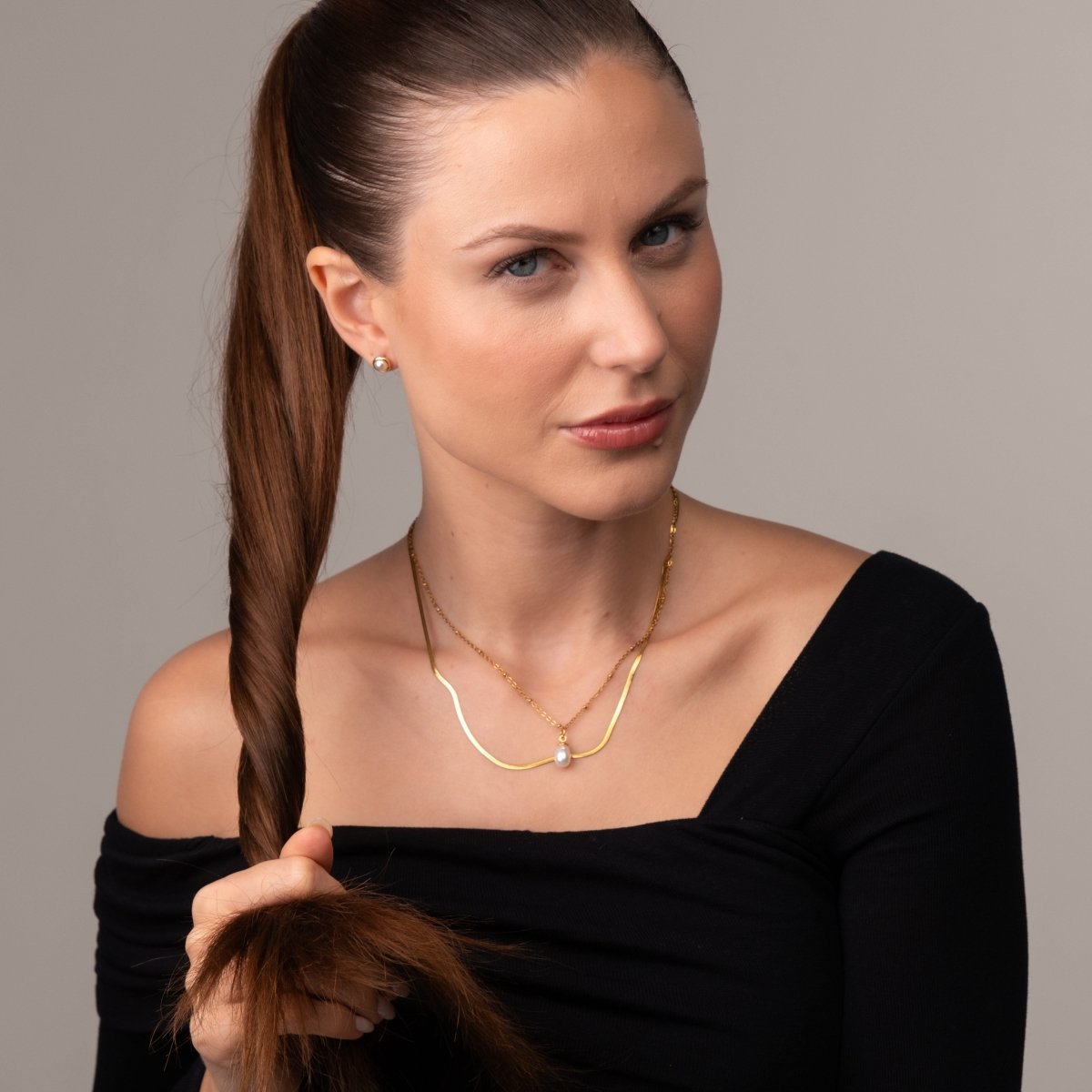 Mix Shine Colar Duplo Banhado em Ouro 18k
