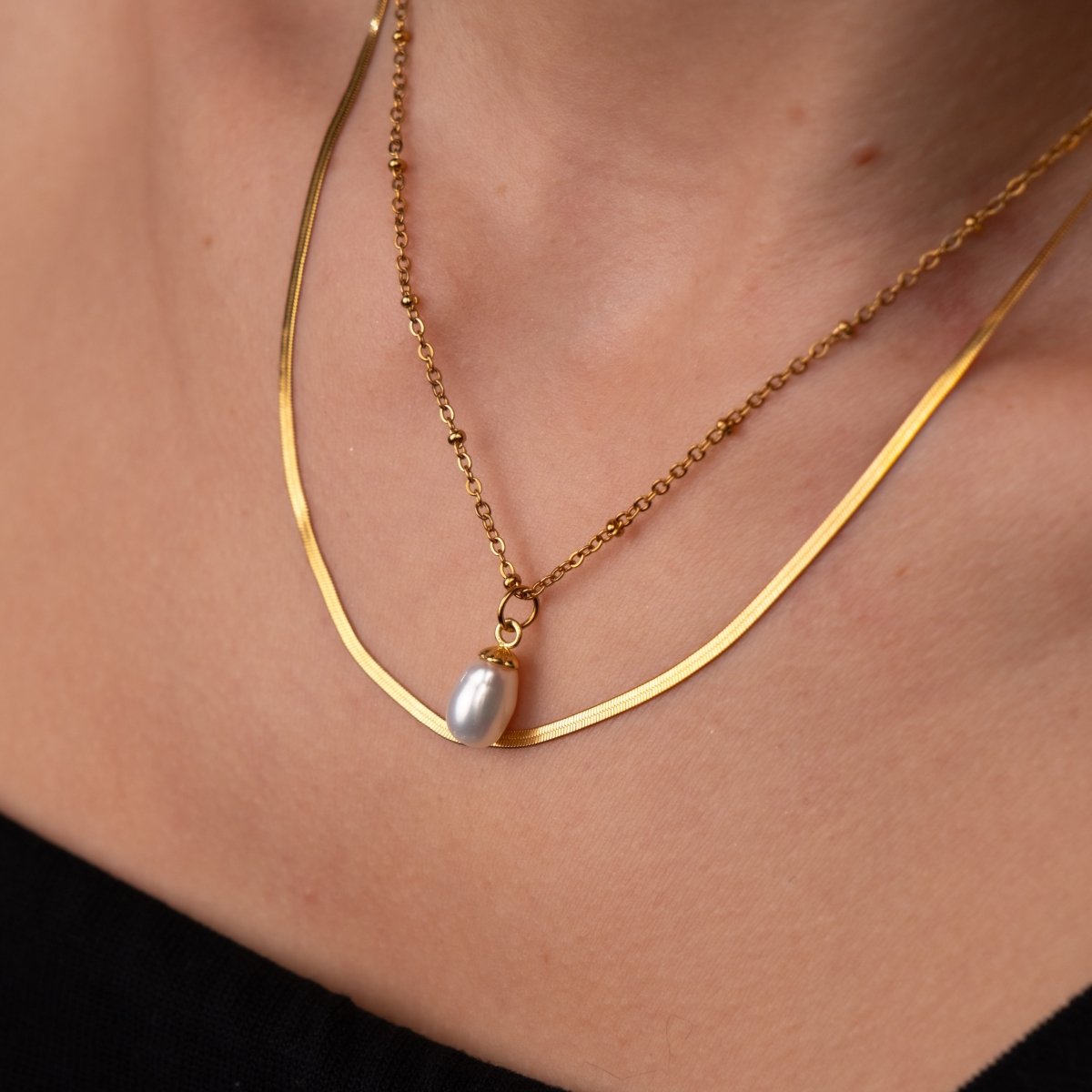 Mix Shine Colar Duplo Banhado em Ouro 18k
