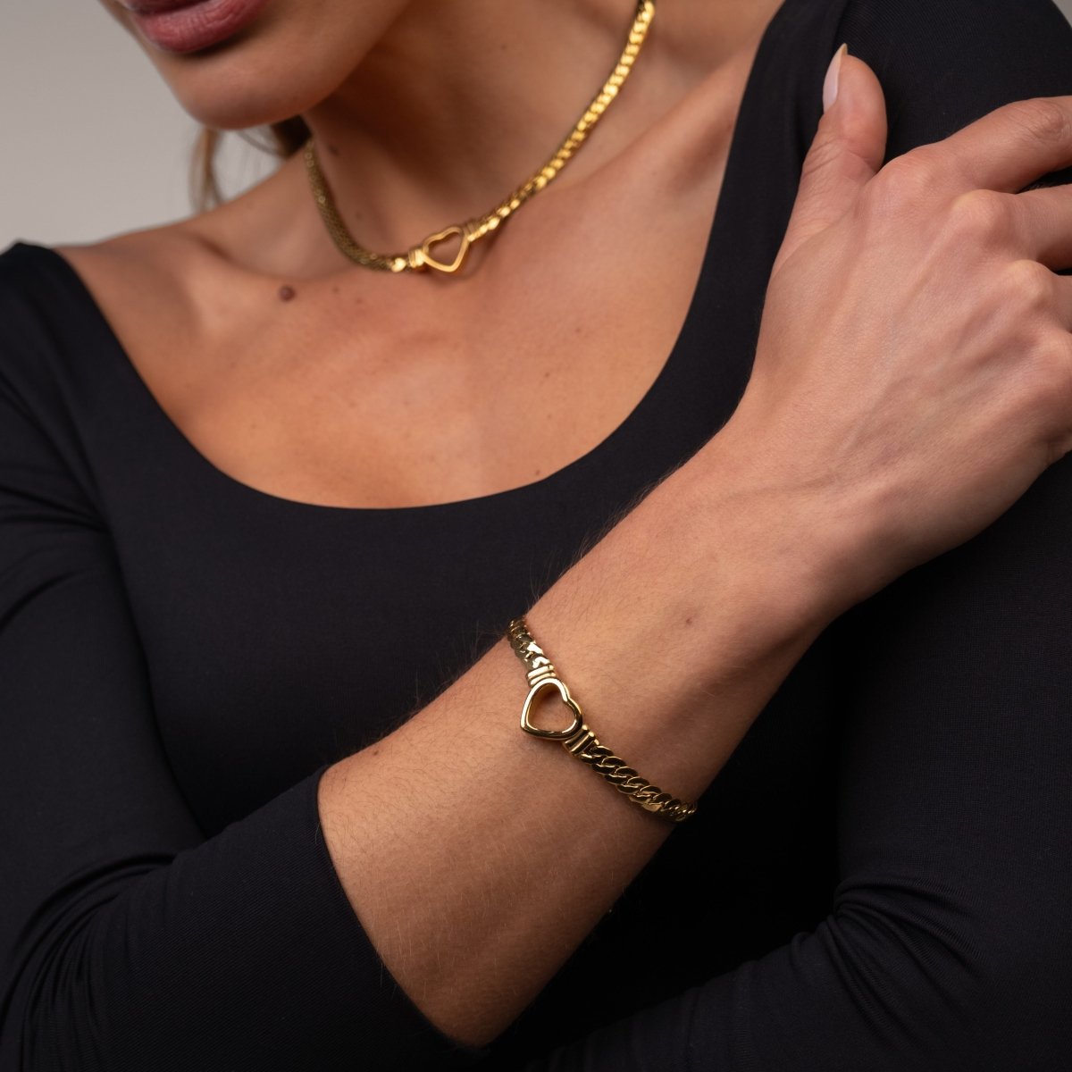 Pulseira Coração Minimalista Banhado em Ouro 18K