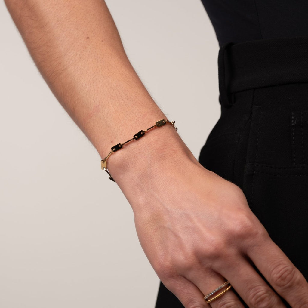 Pulseira Corrente Elos Tablet Banhada em Ouro 18K