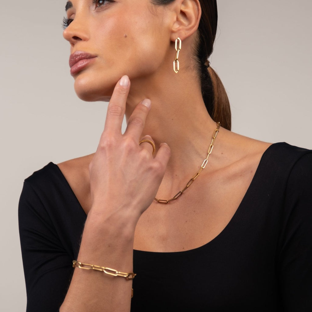 Pulseira Elos Celina Corrente Banhado em Ouro 18K
